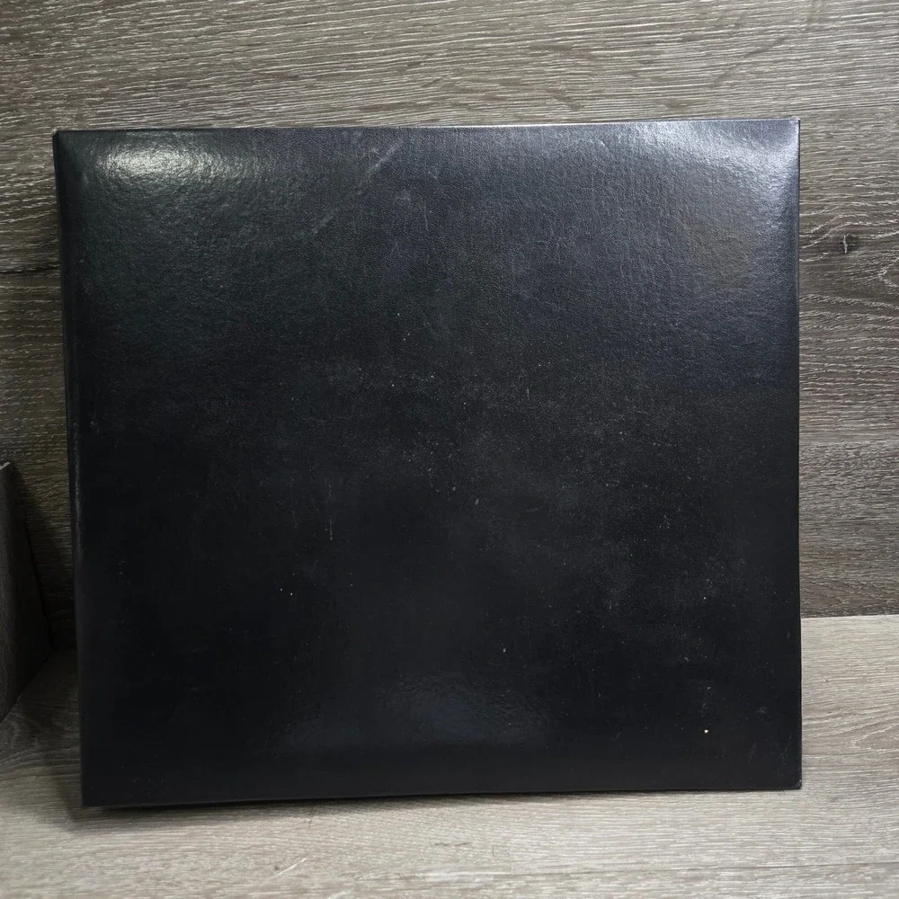 Large Black Leatherette Photo Album Portfolio Book Binder Clear Sleeves Inserts